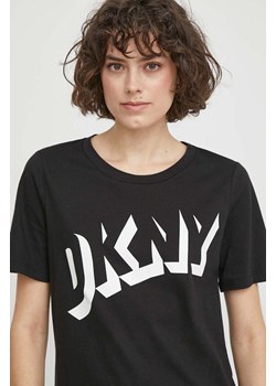 Dkny t-shirt bawełniany damski kolor czarny D2A4A0AT ze sklepu ANSWEAR.com w kategorii Bluzki damskie - zdjęcie 168775430