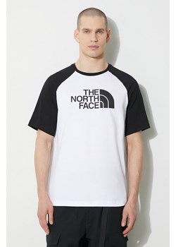 The North Face t-shirt bawełniany M S/S Raglan Easy Tee męski kolor biały z nadrukiem NF0A87N7FN41 ze sklepu ANSWEAR.com w kategorii T-shirty męskie - zdjęcie 168775643