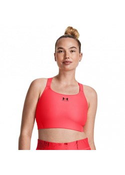 Biustonosz treningowy Under Armour UA HeatGear High - łososiowy ze sklepu Sportstylestory.com w kategorii Biustonosze - zdjęcie 168785711