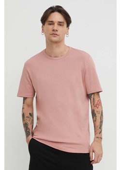 HUGO t-shirt bawełniany męski kolor różowy gładki 50480434 ze sklepu ANSWEAR.com w kategorii T-shirty męskie - zdjęcie 168789822