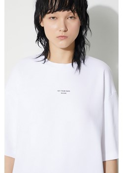 Drôle de Monsieur t-shirt bawełniany kolor biały gładki P01WT.WHITE-WHITE ze sklepu PRM w kategorii T-shirty męskie - zdjęcie 168792043