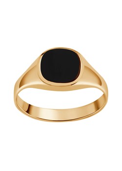 Pierścionek złoty pokryty czarną emalią - sygnet ze sklepu YES.pl w kategorii Pierścionki - zdjęcie 168794821