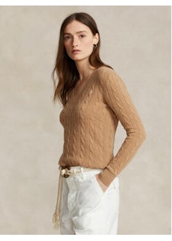 Polo Ralph Lauren Sweter 211910422002 Beżowy Regular Fit ze sklepu MODIVO w kategorii Swetry damskie - zdjęcie 168795670