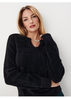 Mohito - Czarny sweter z ozdobnym wycięciem - czarny ze sklepu Mohito w kategorii Swetry damskie - zdjęcie 168796141