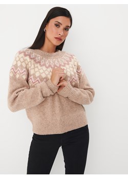 Mohito - Beżowy sweter ze wzorem - beżowy ze sklepu Mohito w kategorii Swetry damskie - zdjęcie 168796154