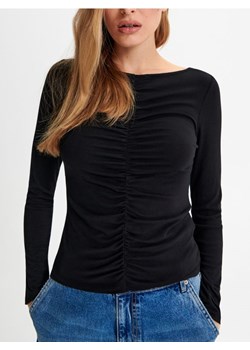 Sinsay - Bluzka z marszczeniami - czarny ze sklepu Sinsay w kategorii Bluzki damskie - zdjęcie 168798451