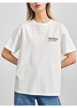 Sinsay - Koszulka z nadrukiem - kremowy ze sklepu Sinsay w kategorii Bluzki damskie - zdjęcie 168798464
