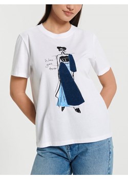 Sinsay - Koszulka z nadrukiem - biały ze sklepu Sinsay w kategorii Bluzki damskie - zdjęcie 168798702