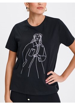 Sinsay - Koszulka z nadrukiem - czarny ze sklepu Sinsay w kategorii Bluzki damskie - zdjęcie 168798713