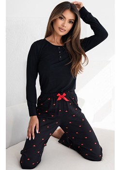 Piżama damska w serca Eternity, Kolor czarny-wzór, Rozmiar S, SENSIS ze sklepu Intymna w kategorii Piżamy damskie - zdjęcie 168807812