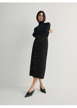 Reserved - Spódnica midi z okuciami - czarny ze sklepu Reserved w kategorii Spódnice - zdjęcie 168810701
