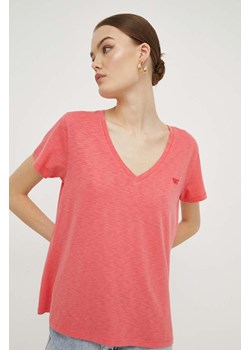 Superdry t-shirt damski kolor różowy ze sklepu ANSWEAR.com w kategorii Bluzki damskie - zdjęcie 168813360