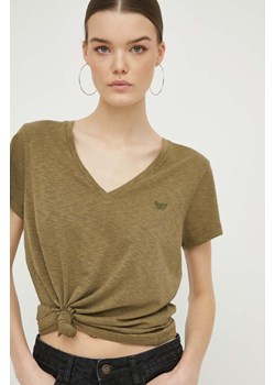 Superdry t-shirt damski kolor zielony ze sklepu ANSWEAR.com w kategorii Bluzki damskie - zdjęcie 168813370