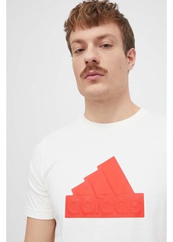 adidas t-shirt bawełniany męski kolor beżowy z aplikacją  IZ1626 ze sklepu ANSWEAR.com w kategorii T-shirty męskie - zdjęcie 168813443