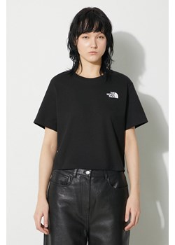 The North Face t-shirt W Simple Dome Cropped Slim Tee damski kolor czarny NF0A87U4JK31 ze sklepu PRM w kategorii Bluzki damskie - zdjęcie 168814500