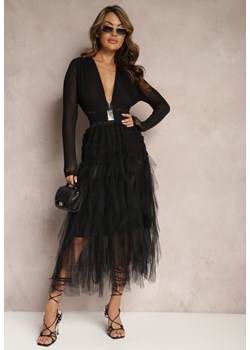 Czarna Asymetryczna Spódnica z Tiulowej Siateczki Vlekia ze sklepu Renee odzież w kategorii Spódnice - zdjęcie 168815290