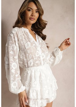 Biała Koszula w Stylu Rustykalnym z Delikatnym Haftem Xireval ze sklepu Renee odzież w kategorii Koszule damskie - zdjęcie 168818420