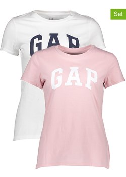 GAP Koszulki (2 szt.) w kolorze białym i jasnoróżowym ze sklepu Limango Polska w kategorii Bluzki damskie - zdjęcie 168818513