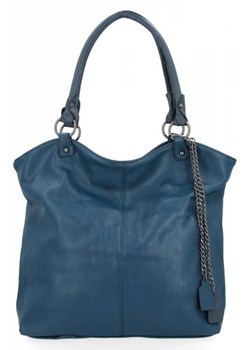 Torebka Damska Shopper Bag XL firmy Hernan Granatowa/Czarna ze sklepu torbs.pl w kategorii Torby Shopper bag - zdjęcie 168820981