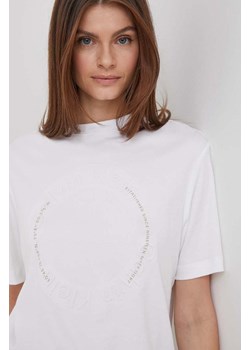 Calvin Klein t-shirt bawełniany damski kolor biały ze sklepu ANSWEAR.com w kategorii Bluzki damskie - zdjęcie 168821861