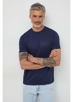 Armani Exchange t-shirt bawełniany męski kolor granatowy z nadrukiem 3DZTJH ZJ9AZ ze sklepu ANSWEAR.com w kategorii T-shirty męskie - zdjęcie 168821871