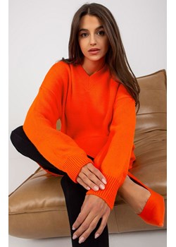 Długi sweter damski pomarańczowy LC-SW-0341.38P, Kolor pomarańczowy, Rozmiar one size ze sklepu Primodo w kategorii Swetry damskie - zdjęcie 168825574