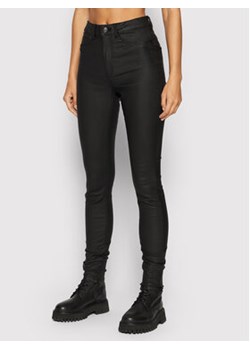Noisy May Spodnie z imitacji skóry Callie 27012746 Czarny Slim Fit ze sklepu MODIVO w kategorii Spodnie damskie - zdjęcie 168827493