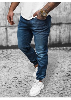 Spodnie jeansowe joggery męskie ciemno-niebieskie OZONEE NB/MP0275BS ze sklepu ozonee.pl w kategorii Jeansy męskie - zdjęcie 168829714