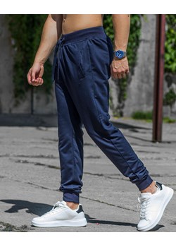 Spodnie męskie joggery granatowe Recea ze sklepu Recea.pl w kategorii Spodnie męskie - zdjęcie 168830332