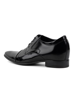 Buty męskie podwyższające skórzane eleganckie wizytowe P12 czarne ze sklepu butyolivier w kategorii Buty eleganckie męskie - zdjęcie 168835560