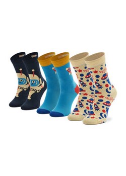 Happy Socks Zestaw 3 par wysokich skarpet dziecięcych XKAST08-2200 Kolorowy ze sklepu MODIVO w kategorii Skarpetki dziecięce - zdjęcie 168838593