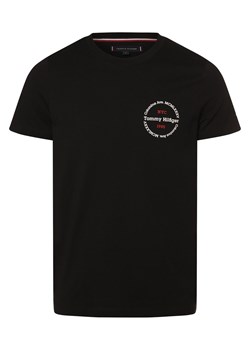 Tommy Hilfiger Koszulka męska Mężczyźni Bawełna czarny jednolity ze sklepu vangraaf w kategorii T-shirty męskie - zdjęcie 168840654