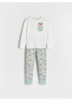 Reserved - Dwuczęściowa piżama z nadrukiem - miętowy ze sklepu Reserved w kategorii Piżamy dziecięce - zdjęcie 168840863