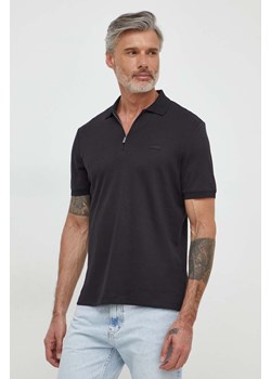 Calvin Klein polo bawełniane kolor czarny gładki ze sklepu ANSWEAR.com w kategorii T-shirty męskie - zdjęcie 168841363
