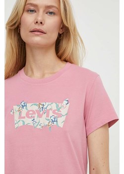Levi&apos;s t-shirt bawełniany damski kolor różowy ze sklepu ANSWEAR.com w kategorii Bluzki damskie - zdjęcie 168841504
