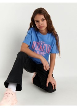 Sinsay - Koszulka z nadrukiem - niebieski ze sklepu Sinsay w kategorii Bluzki dziewczęce - zdjęcie 168845192