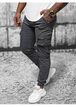 Spodnie męskie chino joggery grafitowe OZONEE NB/MP0201GS ze sklepu ozonee.pl w kategorii Spodnie męskie - zdjęcie 168851811