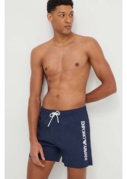 Emporio Armani Underwear szorty kąpielowe kolor granatowy 211740 4R422 ze sklepu ANSWEAR.com w kategorii Kąpielówki - zdjęcie 168857652