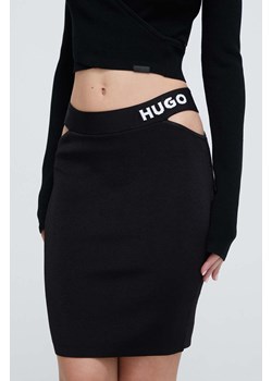 HUGO spódnica kolor czarny mini ołówkowa ze sklepu ANSWEAR.com w kategorii Spódnice - zdjęcie 168857873