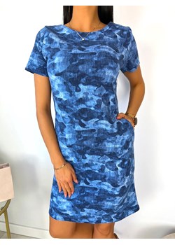 Niebieska Sukienka z Kieszeniami ze sklepu ModnaKiecka.pl w kategorii Sukienki - zdjęcie 168858344