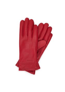 Damskie rękawiczki skórzane z wyszytym wzorem czerwone ze sklepu WITTCHEN w kategorii Rękawiczki damskie - zdjęcie 168925853