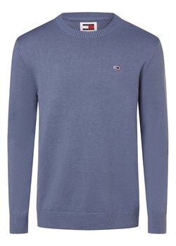 Tommy Jeans Męski sweter Mężczyźni Bawełna niebieski jednolity ze sklepu vangraaf w kategorii Swetry męskie - zdjęcie 168928323