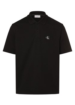 Calvin Klein Jeans Męska koszulka polo Mężczyźni Bawełna czarny jednolity ze sklepu vangraaf w kategorii T-shirty męskie - zdjęcie 168928324