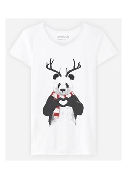 WOOOP Koszulka &quot;Xmas Panda&quot; w kolorze białym ze sklepu Limango Polska w kategorii Bluzki damskie - zdjęcie 168928632