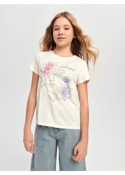 Sinsay - Koszulka z nadrukiem - kremowy ze sklepu Sinsay w kategorii Bluzki dziewczęce - zdjęcie 168931202