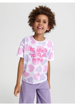 Sinsay - Koszulka z nadrukiem - kremowy ze sklepu Sinsay w kategorii Bluzki dziewczęce - zdjęcie 168931340