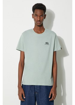 Alpha Industries t-shirt bawełniany męski kolor turkusowy z nadrukiem ze sklepu PRM w kategorii T-shirty męskie - zdjęcie 168933392