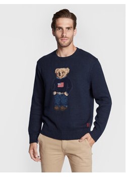 Polo Ralph Lauren Sweter 710860374001 Granatowy Regular Fit ze sklepu MODIVO w kategorii Swetry męskie - zdjęcie 168934901