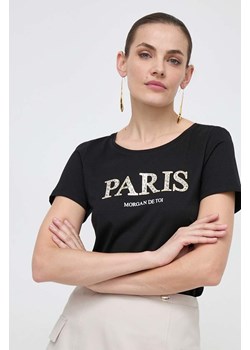Morgan t-shirt damski kolor czarny ze sklepu ANSWEAR.com w kategorii Bluzki damskie - zdjęcie 168936572
