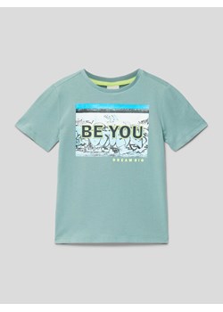 T-shirt z nadrukiem ze sloganem ze sklepu Peek&Cloppenburg  w kategorii T-shirty chłopięce - zdjęcie 168937070